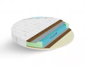 Круглый матрас 200х200 см Lonax Round Cocos-Medium S1000